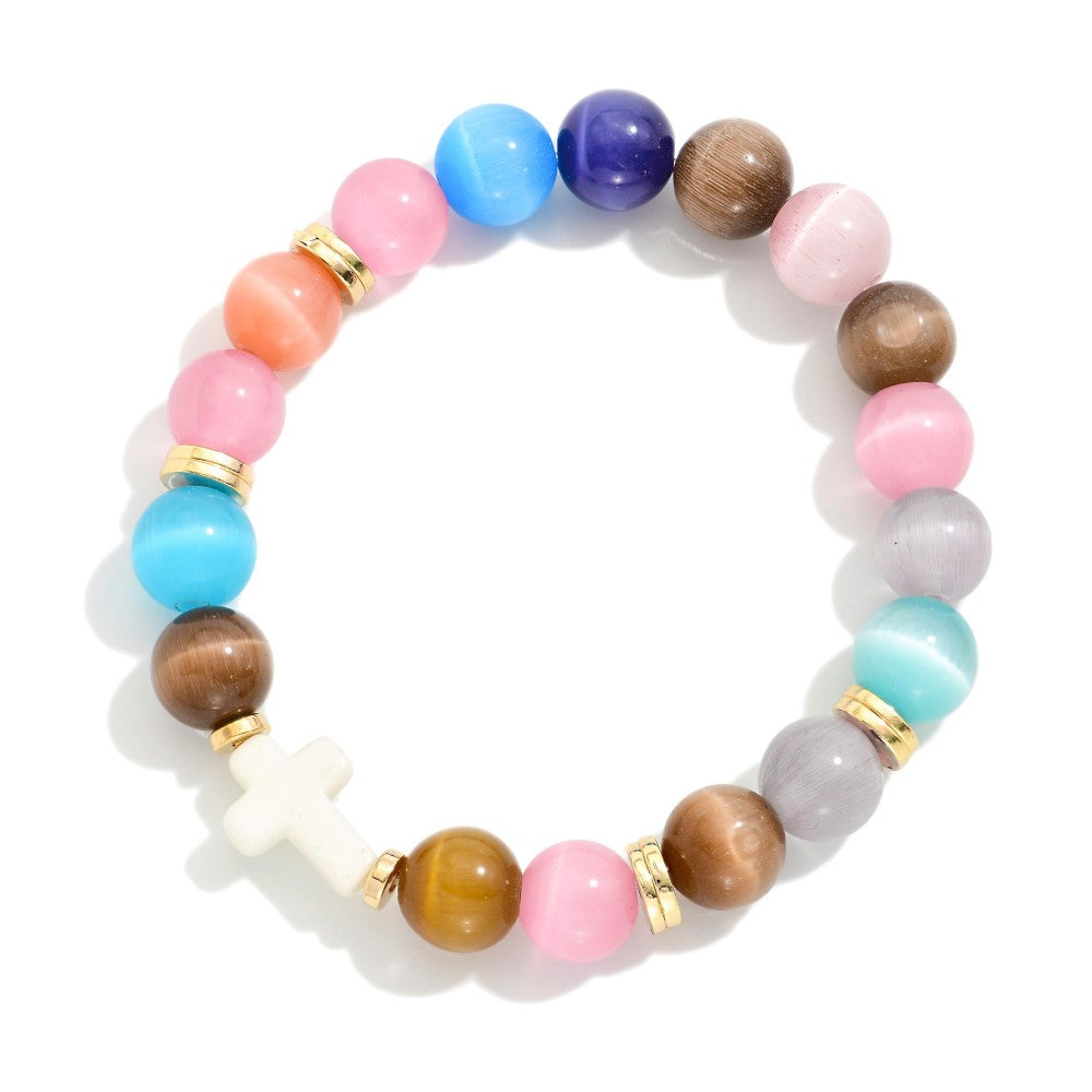 Rainbow Ella Cross Bracelet