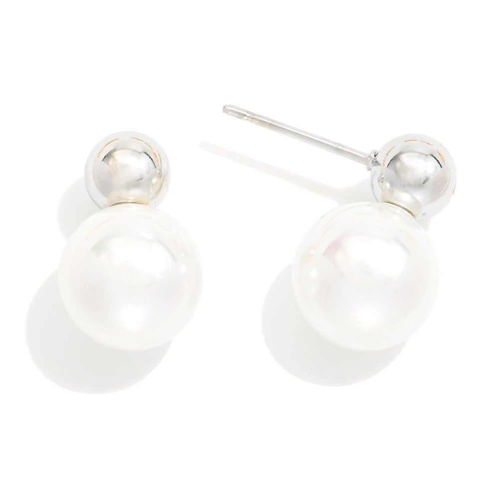 Silver | Pearl Drop Alice Studs