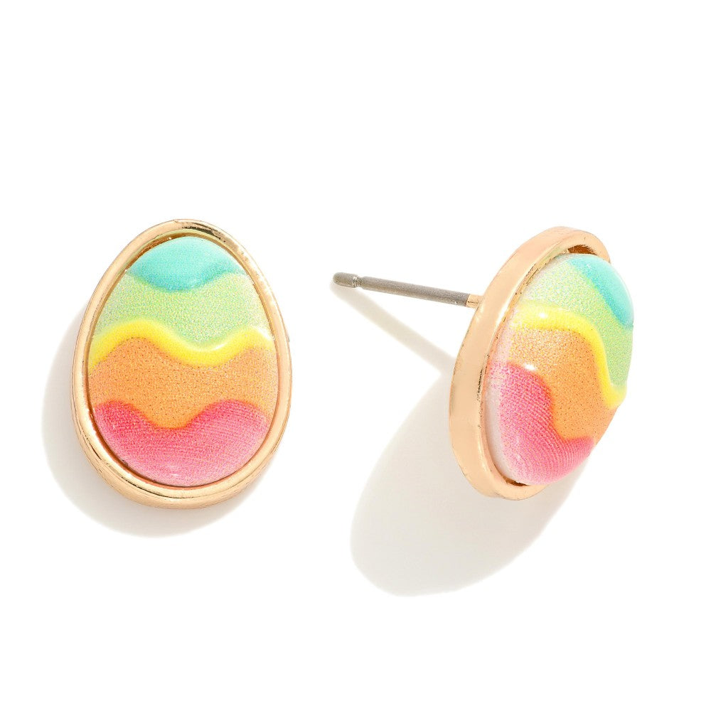 Rainbow Easter Egg Studs