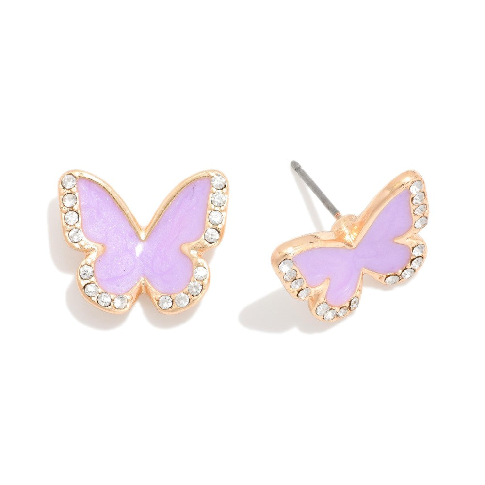 Purple Butterfly Studs