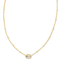 Kendra Scott Mini Elisa Satellite Short Pendant Necklace - Gold Dichroic Glass