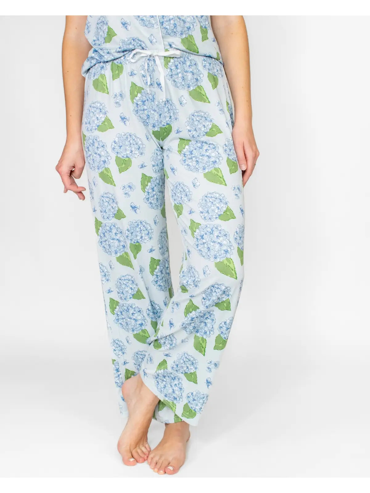 Blue Hydrangea Pajama Pants