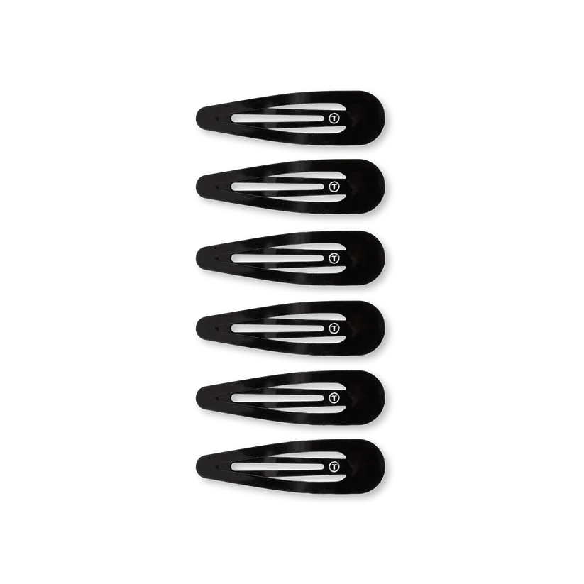 Jet Black Snap Clip 6ct (TELETIES)