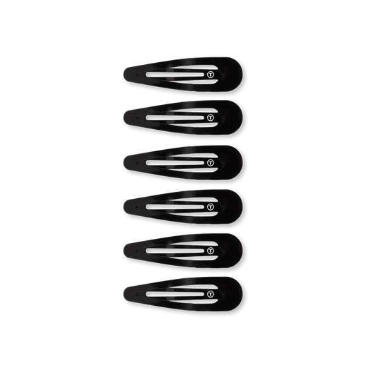 Jet Black Snap Clip 6ct (TELETIES)