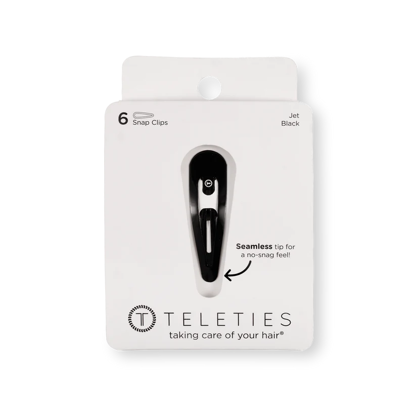 Jet Black Snap Clip 6ct (TELETIES)