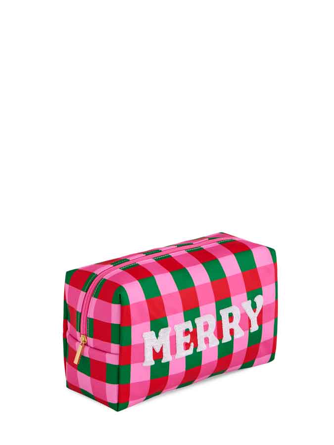 Cara Checkered Merry Zip Pouch