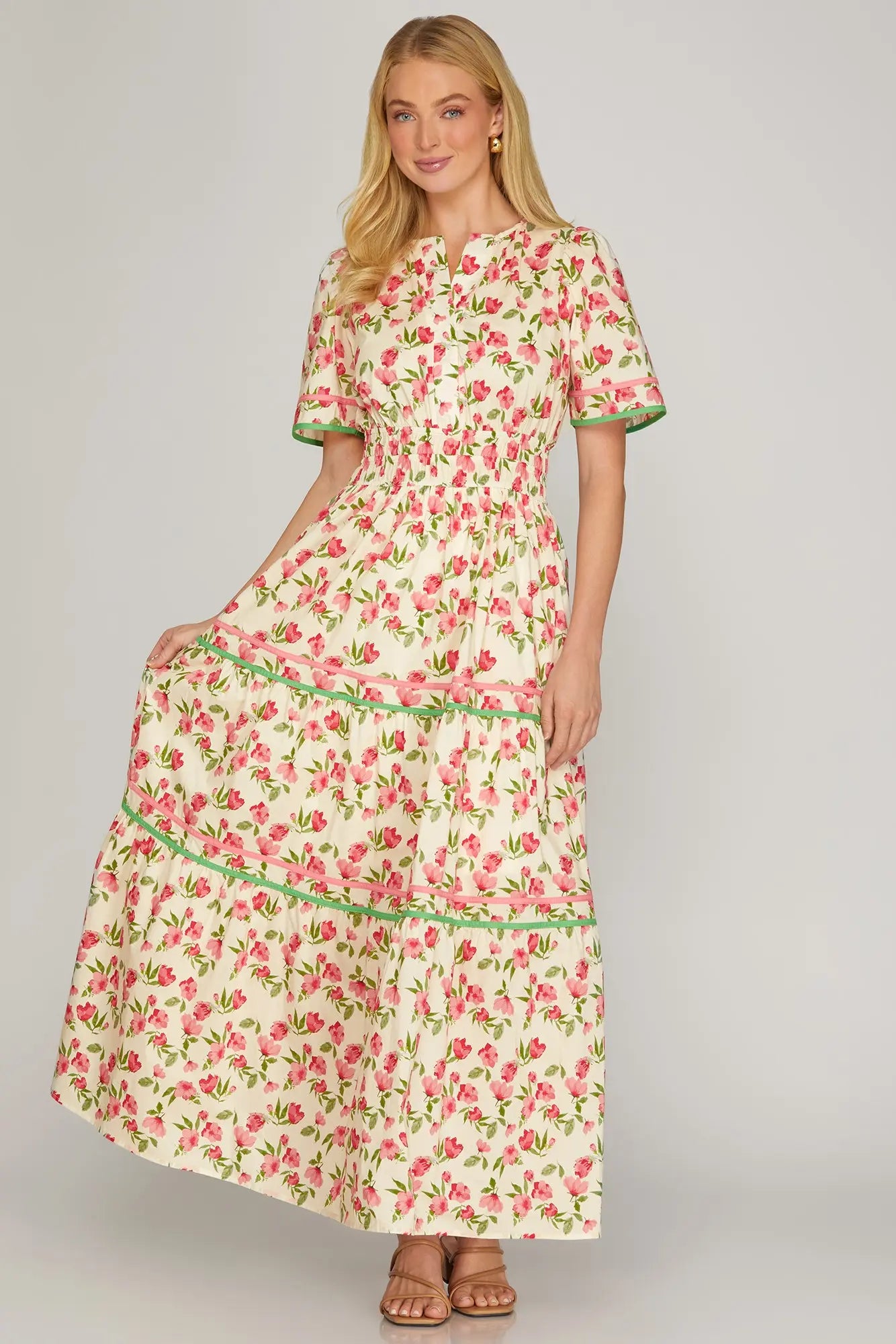 Pink Tulip Tiered Maxi Dress
