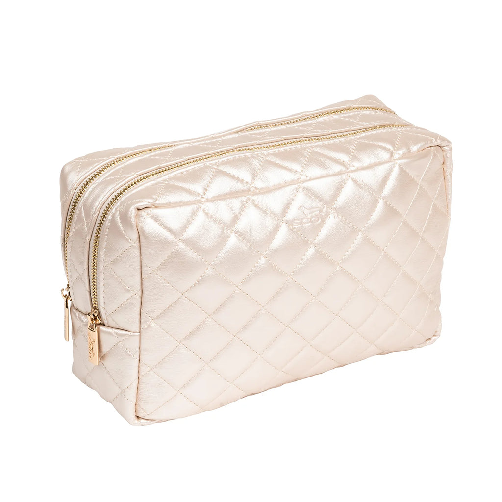 2 Way SCOUT Quilted Toiletry Bag | Champagne