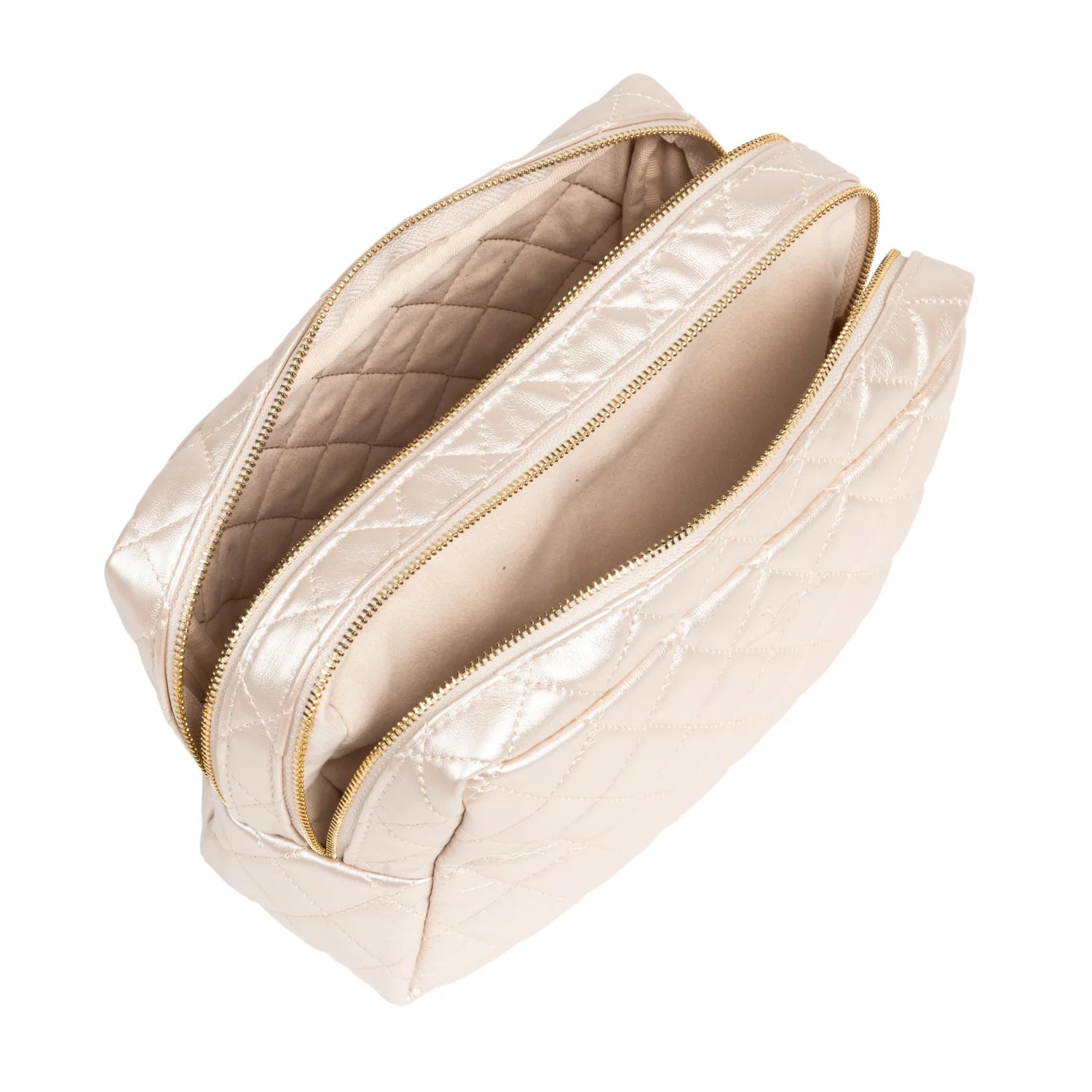 2 Way SCOUT Quilted Toiletry Bag | Champagne