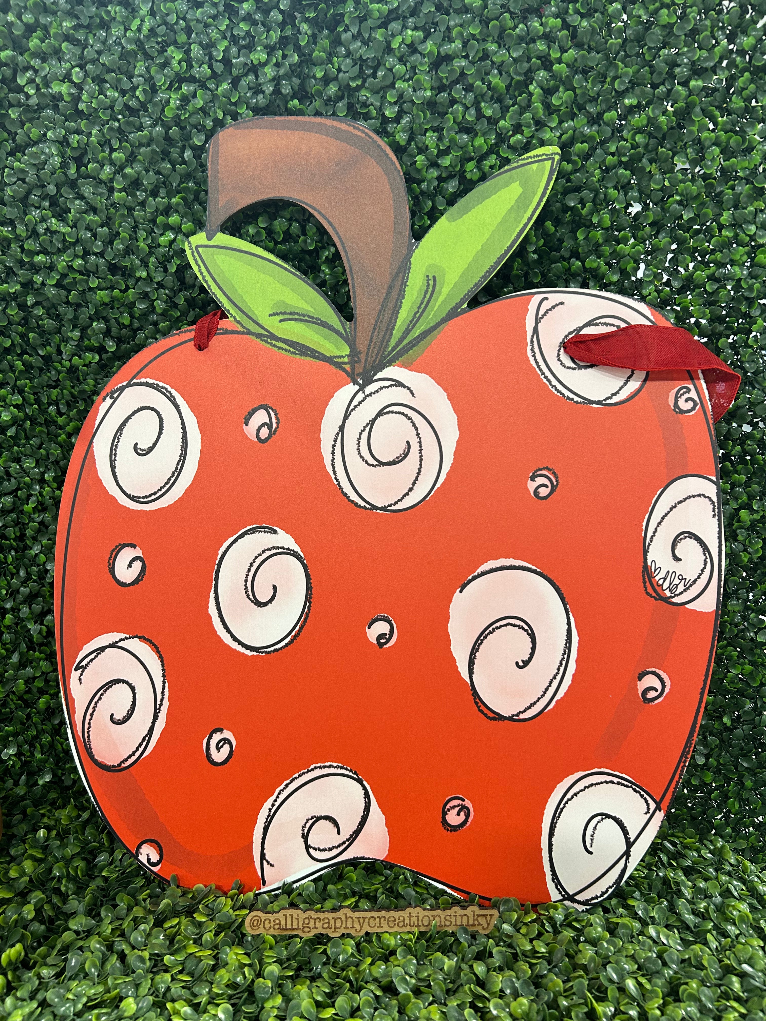 Apple Teacher Doodles By Rebekah Door Hanger *LOCAL PICKUP ONLY*