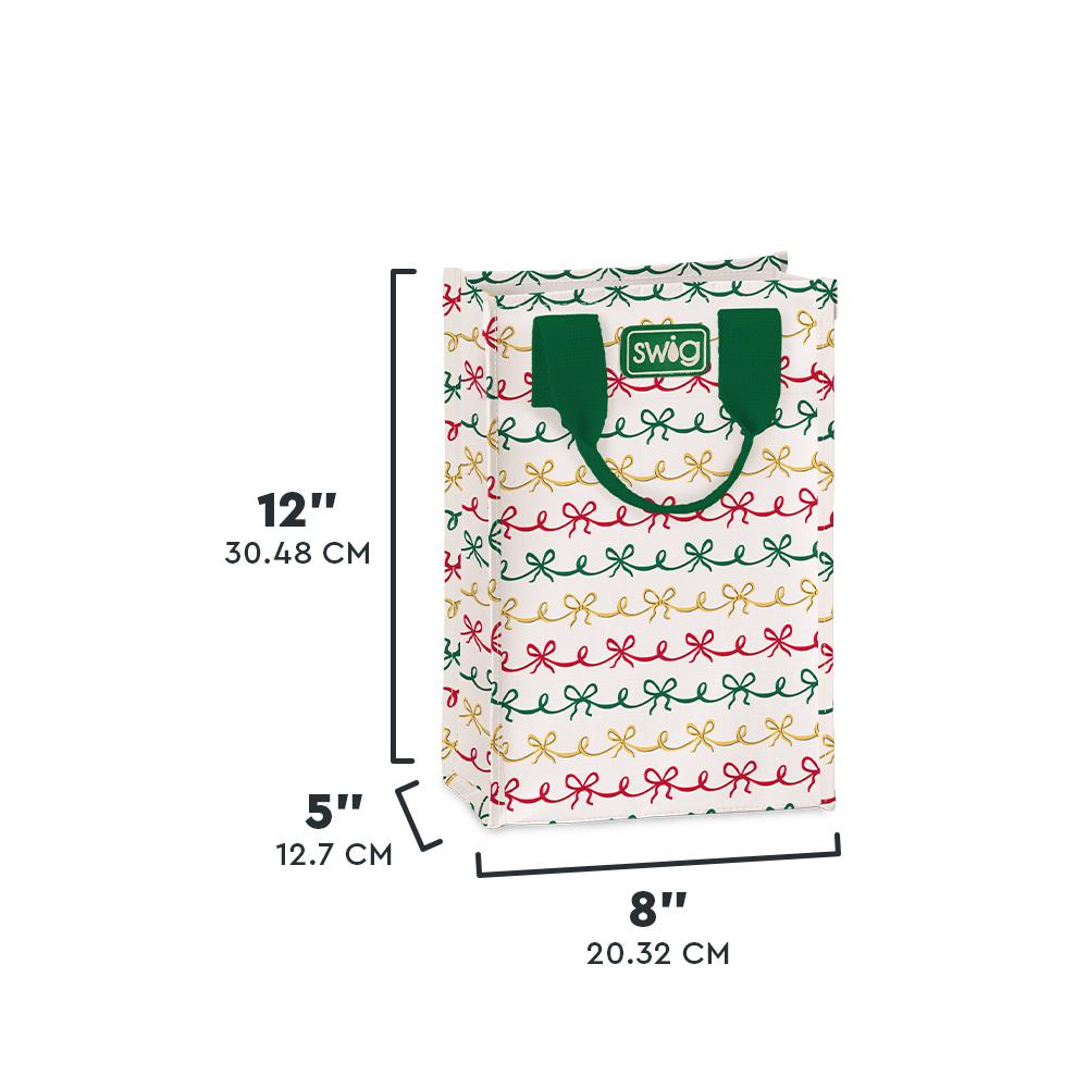 Christmas Bows Swig Tall Reusable Bag