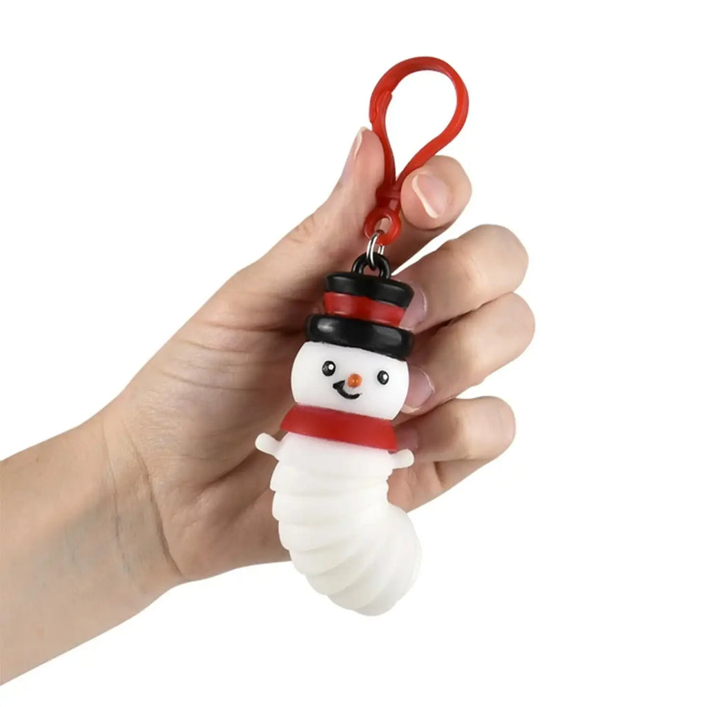 Wiggle Snowman Backpack Clip Fidget