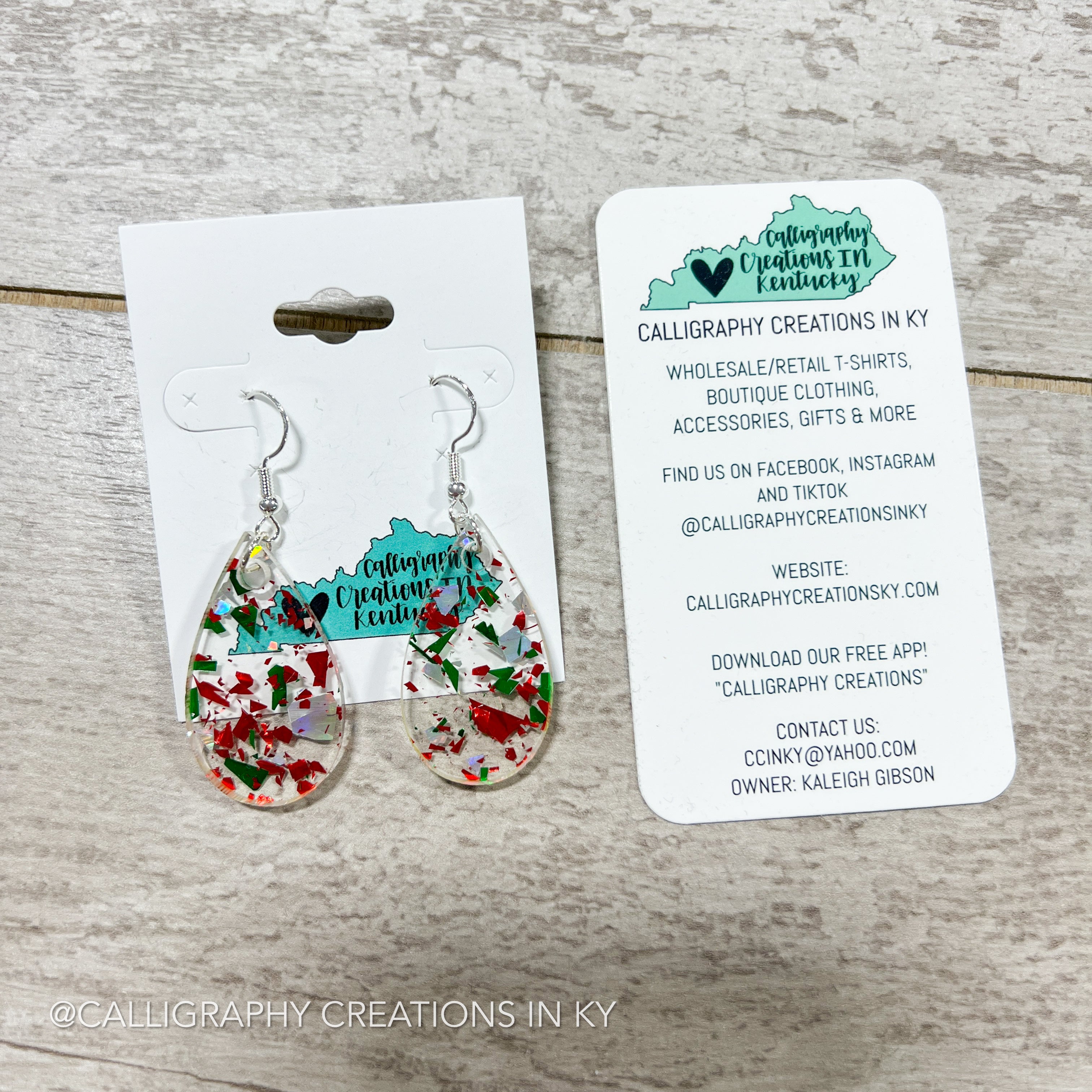 Mini Christmas Teardrop Earrings