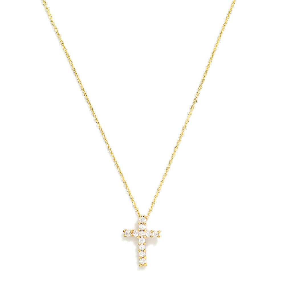Gold dipped chain necklace with cross pendant