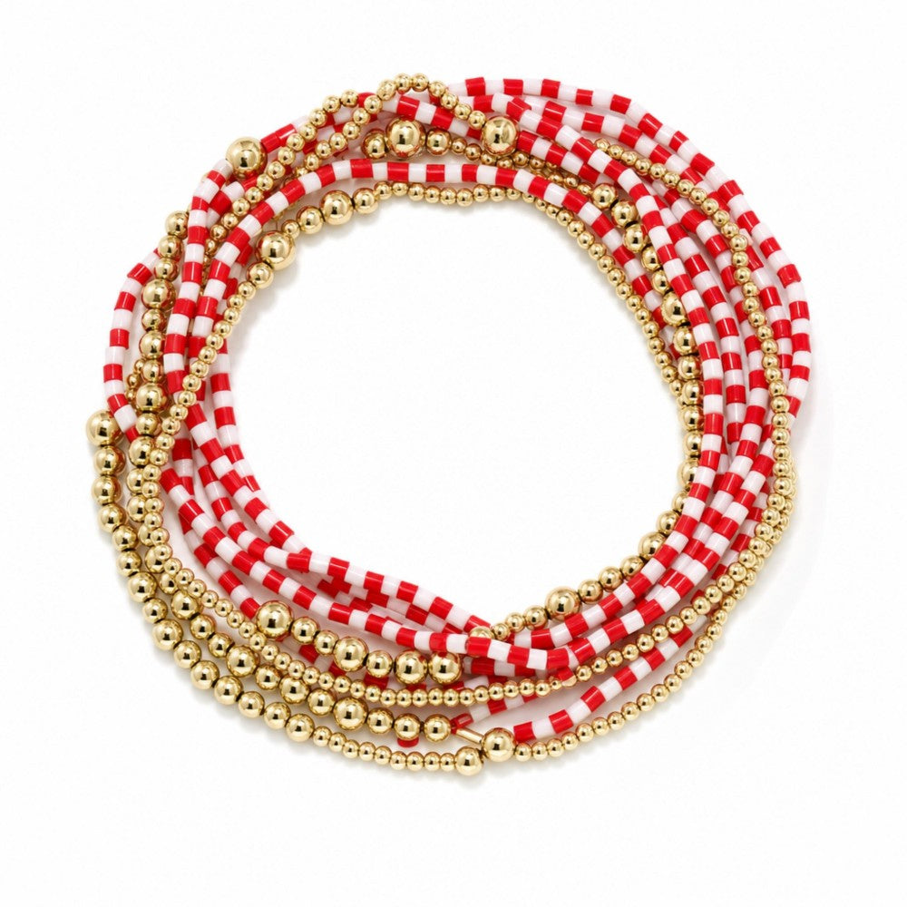 Red Lennon Bracelet Stack