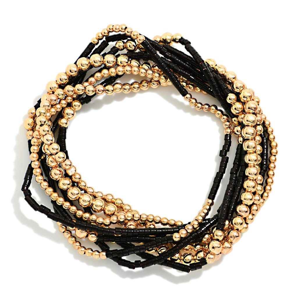 Set of 8 heishi bead bracelets