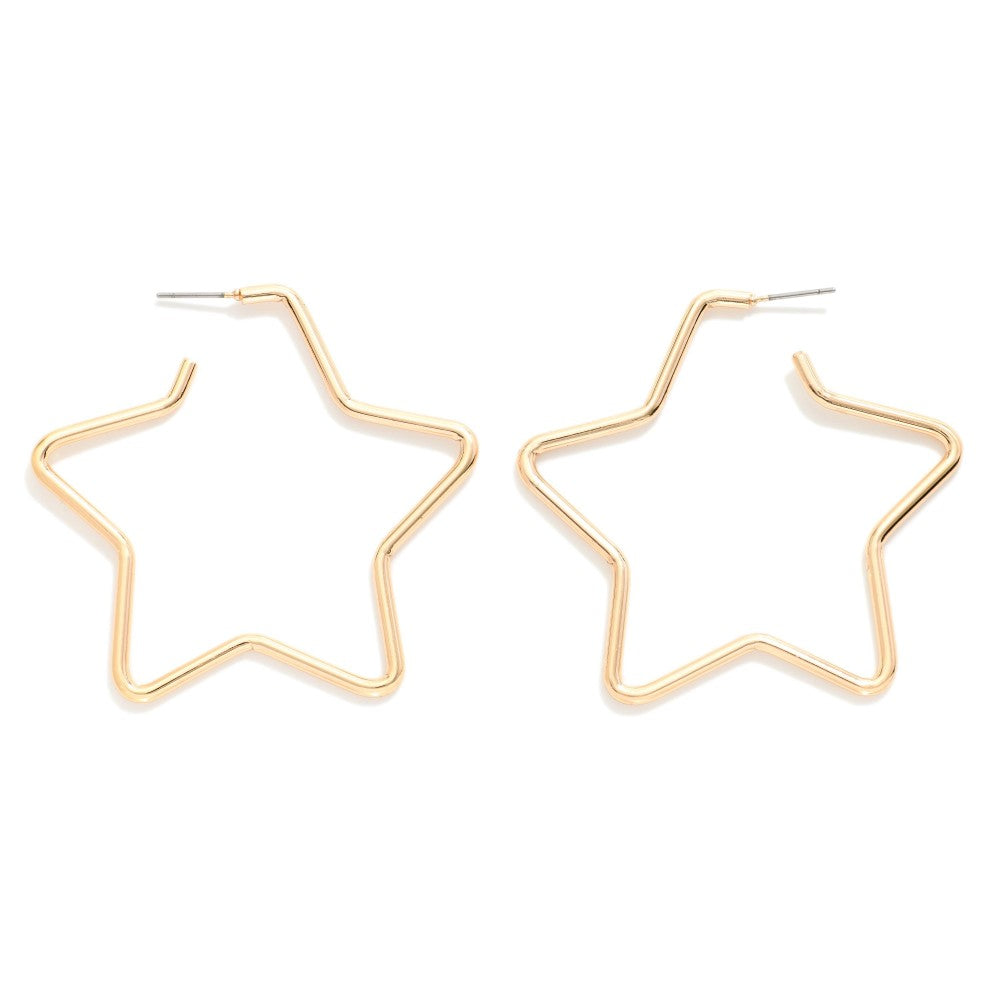Gold star earrings