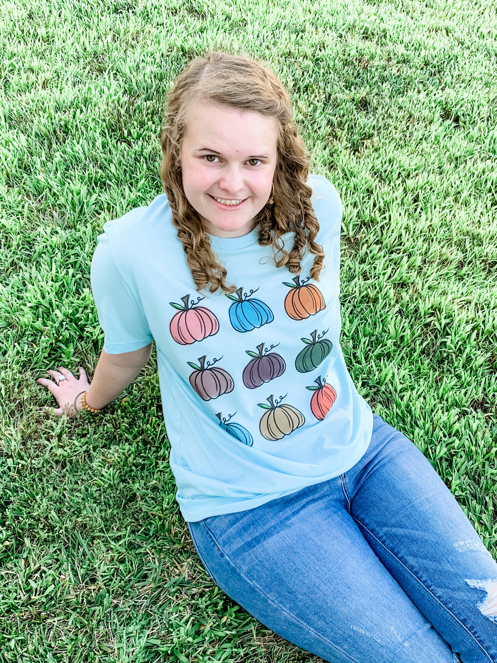 Mini Pumpkins Blue Tee