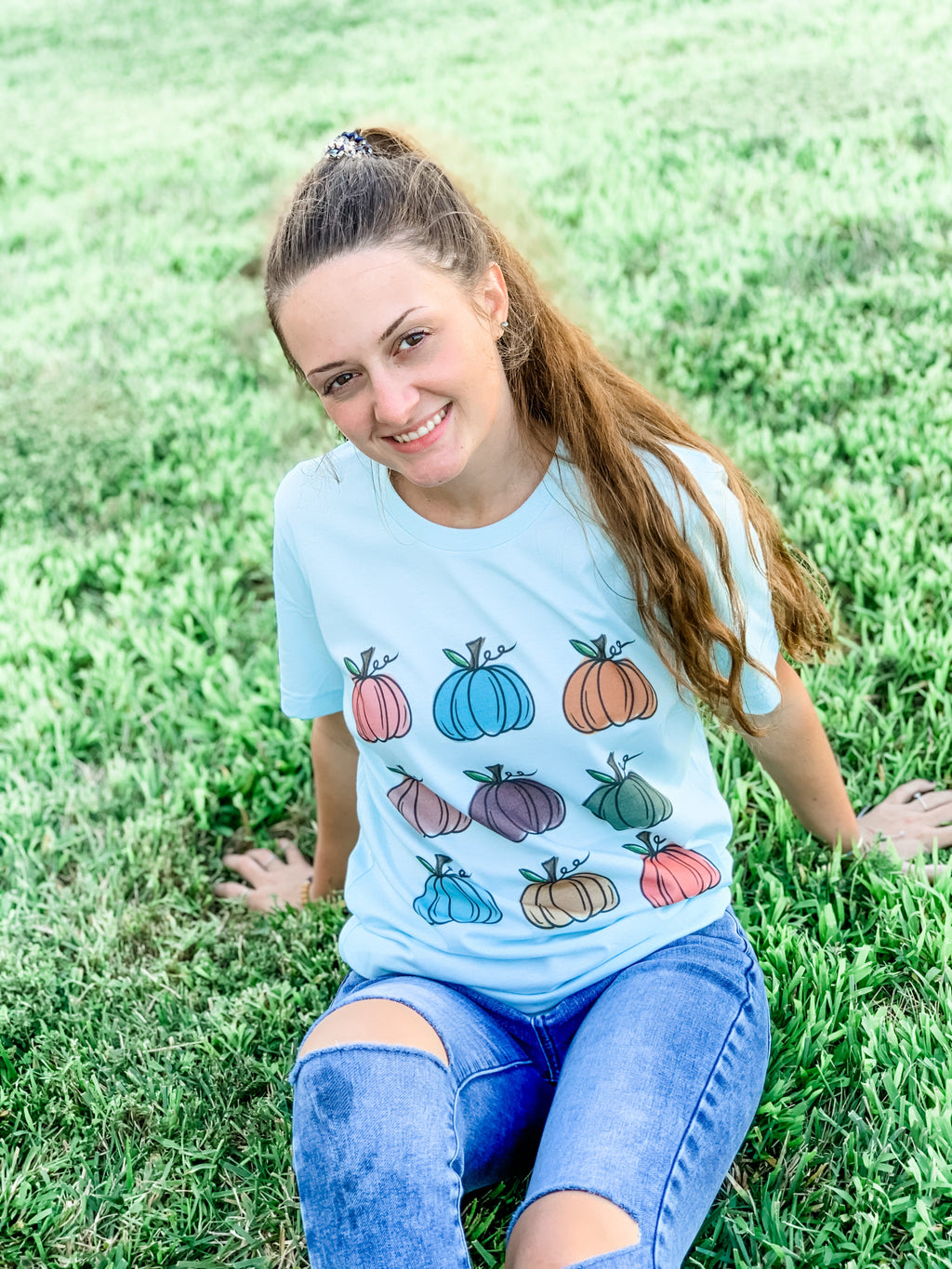Mini Pumpkins Blue Tee