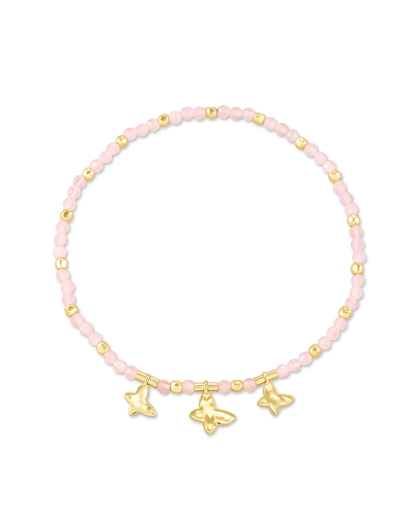 Kendra Scott Lillia Butterfly Stretch Bracelet - Gold Pink Cats Eye