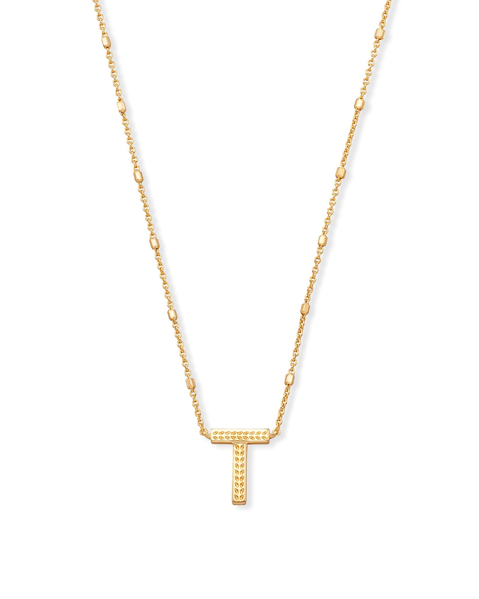 Kendra Scott Letter T Pendant Necklace - Gold Metal