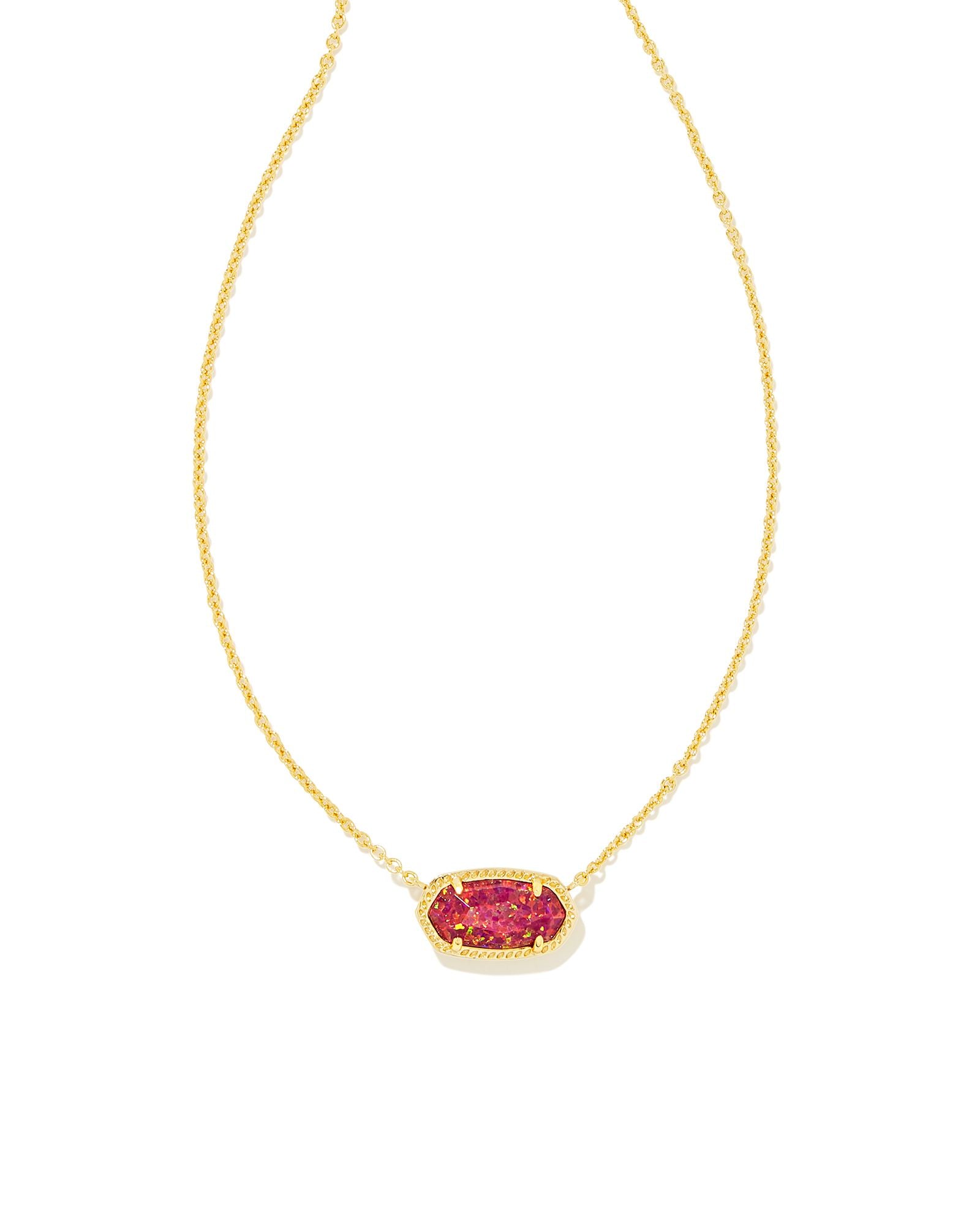 Kendra Scott Elisa Pendant Necklace - Gold Berry Kyocera Opal