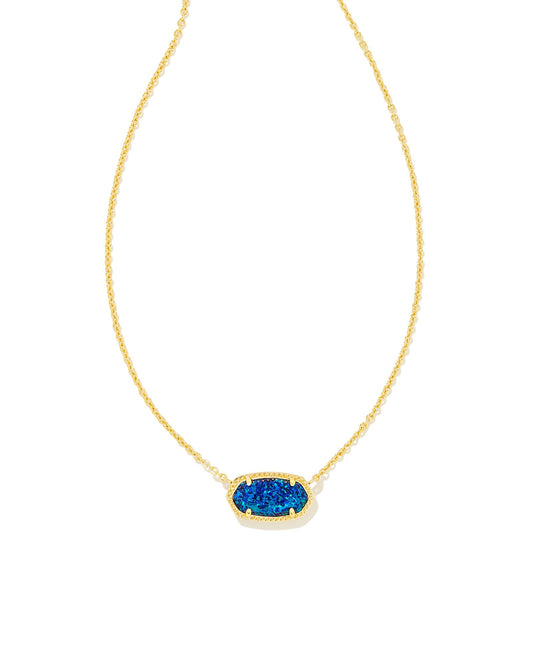 Kendra Scott Elisa Pendant Necklace - Gold Cobalt Blue Kyocera Opal