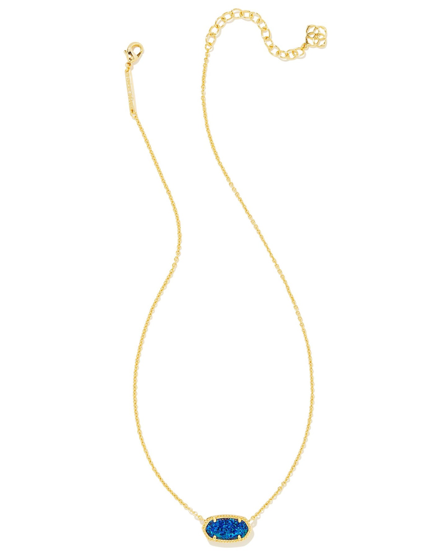 Kendra Scott Elisa Pendant Necklace - Gold Cobalt Blue Kyocera Opal