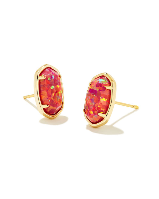Kendra Scott Grayson Stone Stud Earrings - Gold Berry Kyocera Opal