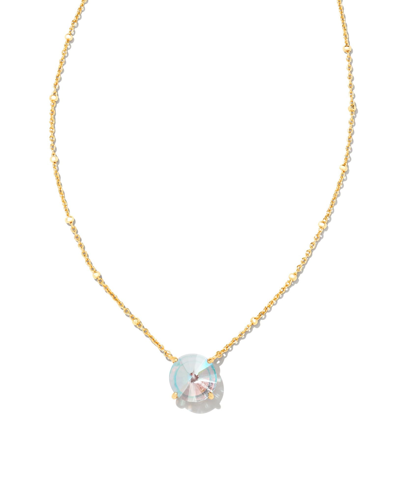 Kendra Scott Jolie Pendant Necklace - Gold Dichroic Glass