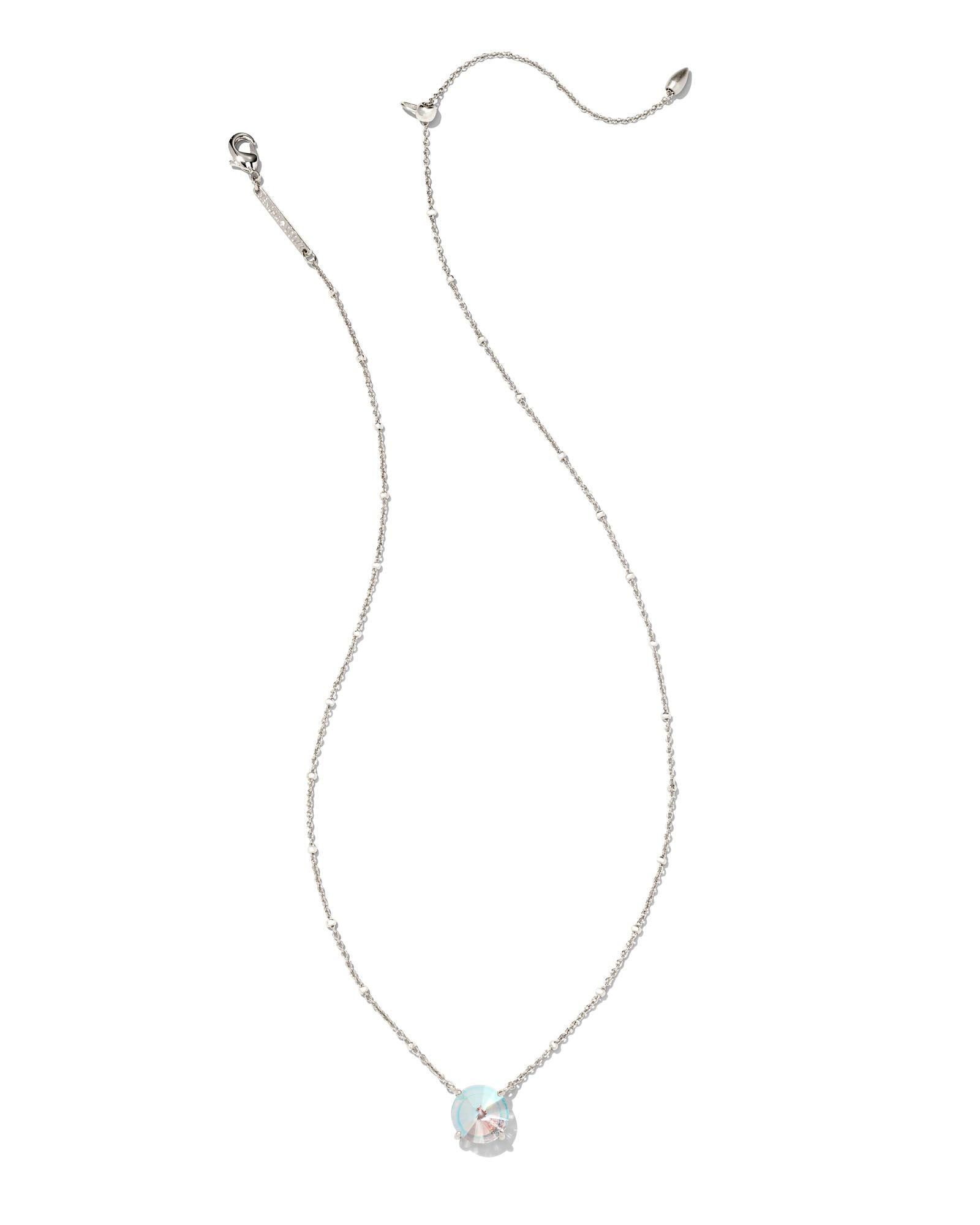 Kendra Scott Jolie Pendant Necklace - Silver Dichroic Glass