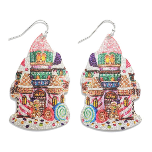 Vintage Gingerbread House Earrings