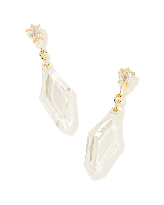 Kendra Scott Alexandria Statement Earrings - Gold Lustre Clear Glass