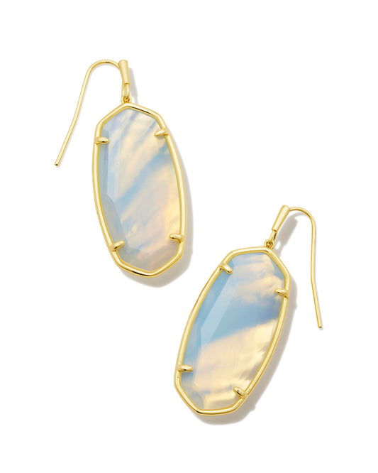 Kendra Scott Faceted Elle Drop Earrings - Gold Iridescent Opalite Illusion