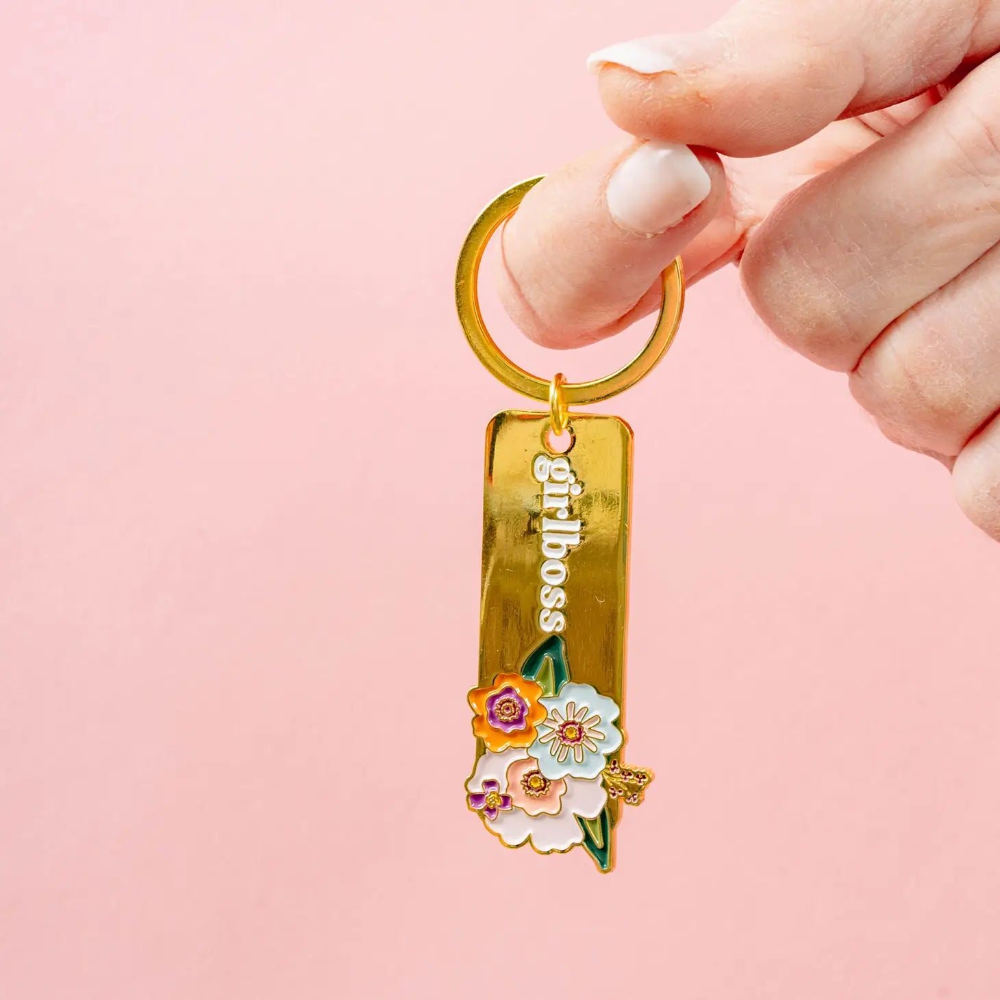 Enamel Girl Boss Keychain