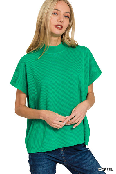 Kelly green mock neck sweater