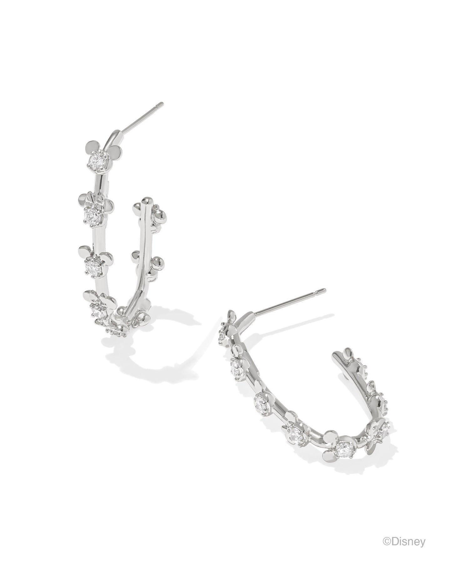 Disney | Kendra Scott Mickey Mouse And Minnie Hoop Earrings - Silver White Crystal
