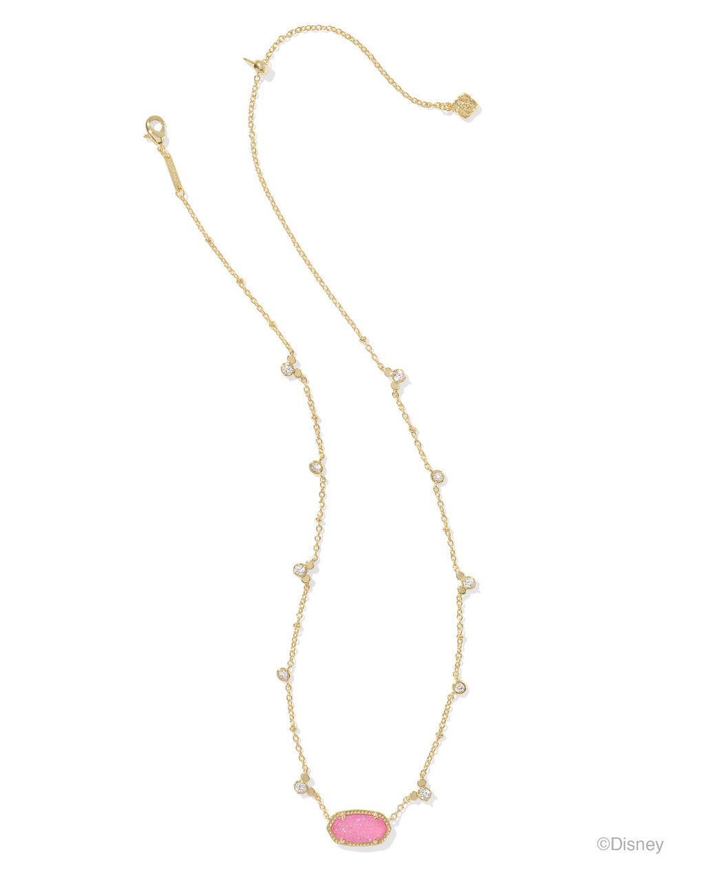 Disney | Kendra Scott Mickey Mouse Elisa Necklace - Gold Hot Pink Drusy