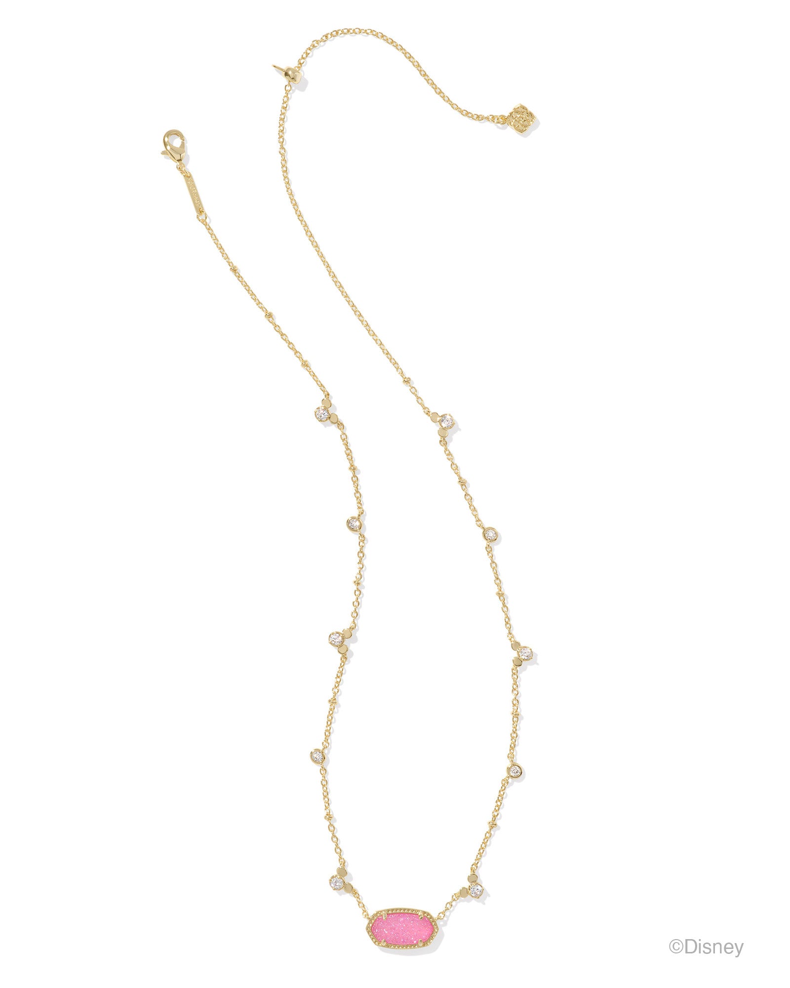 Disney | Kendra Scott Mickey Mouse Elisa Necklace - Gold Hot Pink Drusy