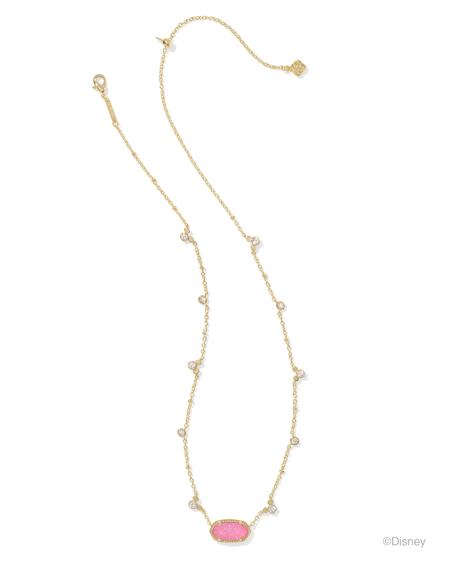 Disney | Kendra Scott Mickey Mouse Elisa Necklace - Gold Hot Pink Drusy