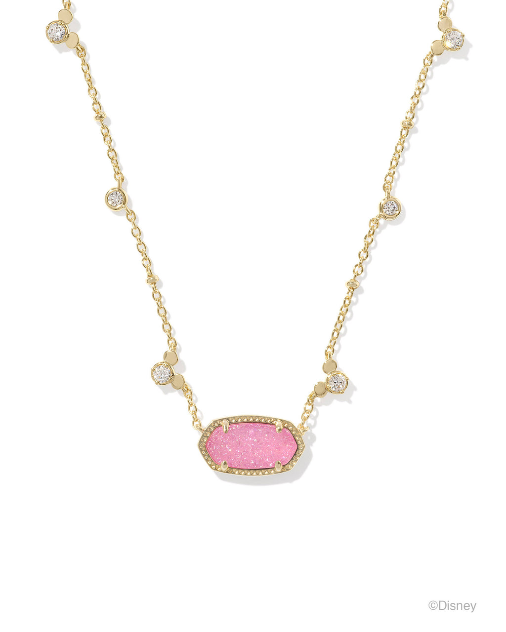 Disney | Kendra Scott Mickey Mouse Elisa Necklace - Gold Hot Pink Drusy