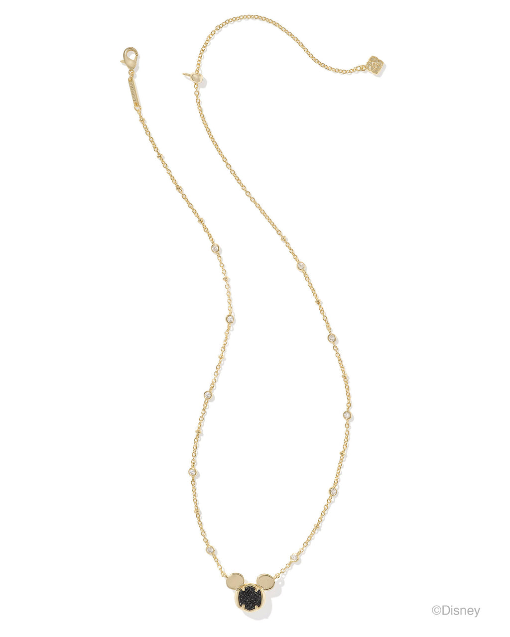 Disney | Kendra Scott Mickey Mouse Short Pendant Necklace - Gold Black Drusy