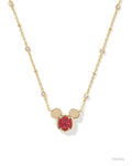 Disney | Kendra Scott Mickey Mouse Short Pendant Necklace - Gold Bright Red Drusy