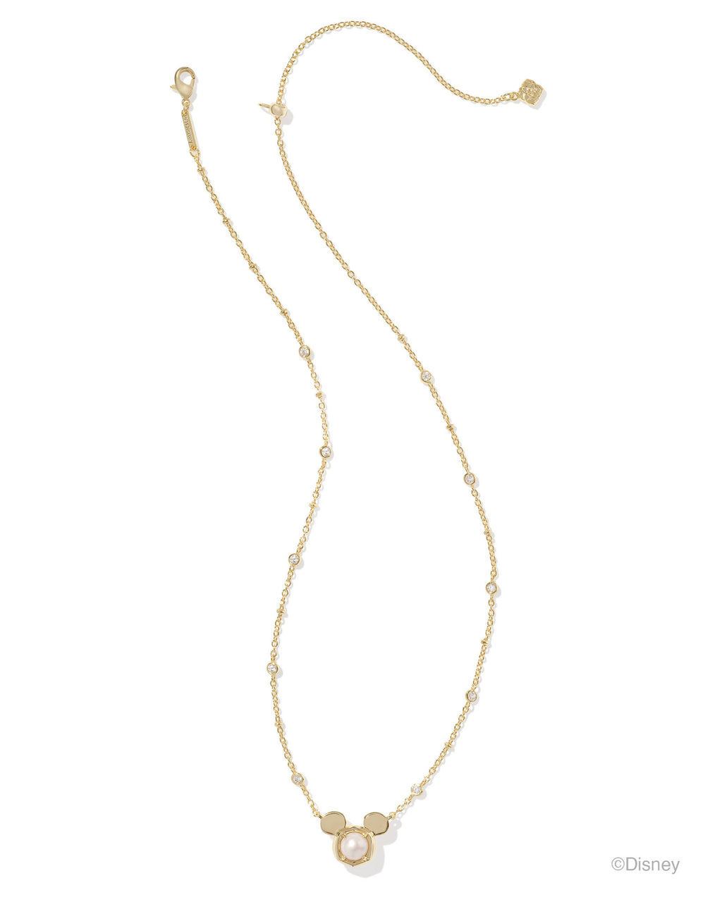 Disney | Kendra Scott Mickey Mouse Short Pendant Necklace - Gold White Pearl