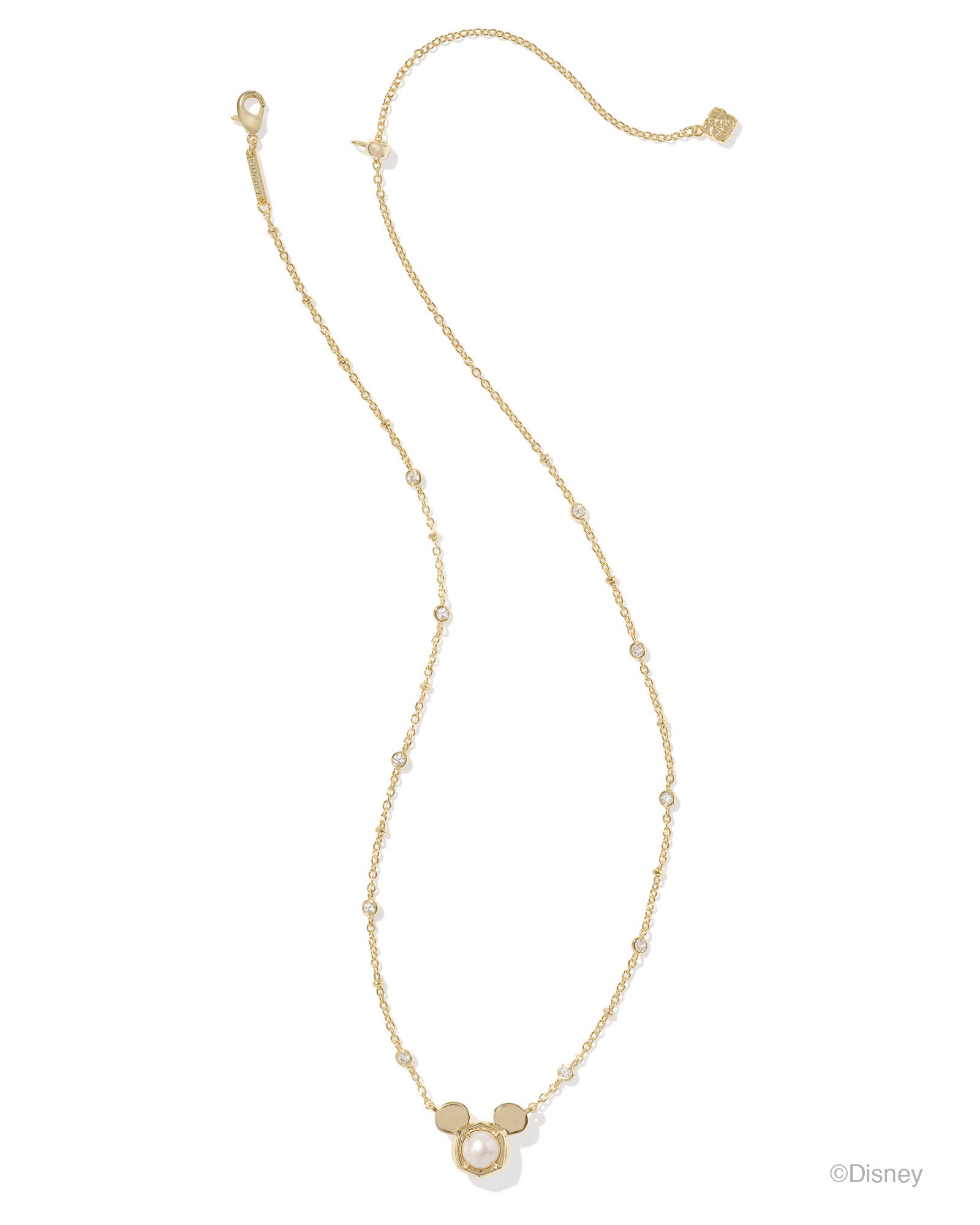 Disney | Kendra Scott Mickey Mouse Short Pendant Necklace - Gold White Pearl