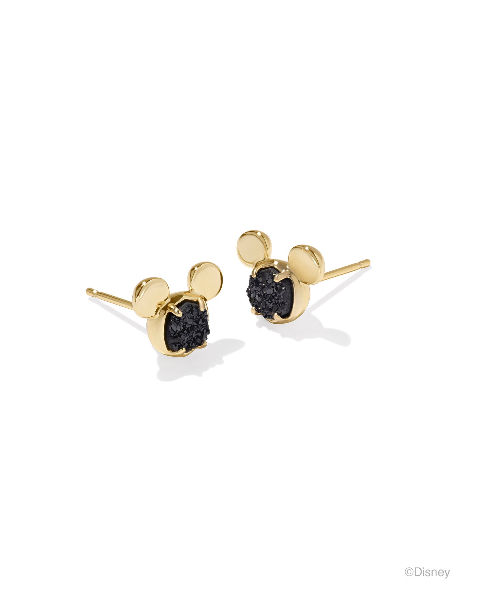 Disney | Kendra Scott Mickey Mouse Stud Earrings - Gold Black Drusy