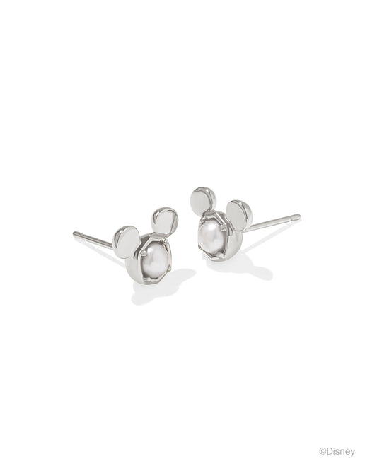 Disney | Kendra Scott Mickey Mouse Stud Earrings - Silver White Pearl