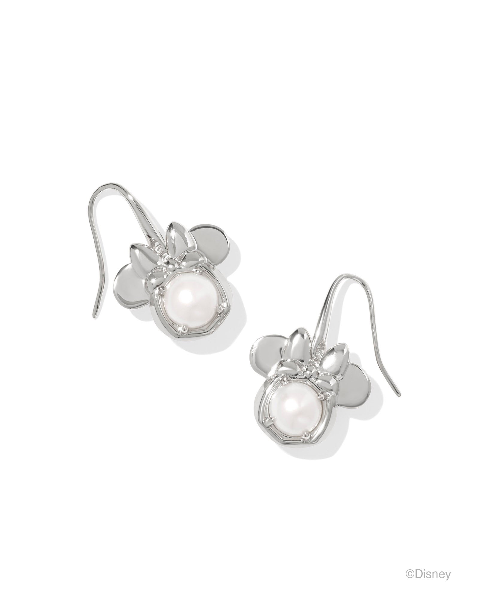 Disney | Kendra Scott Minnie Mouse Drop Earrings - Silver White Pearl