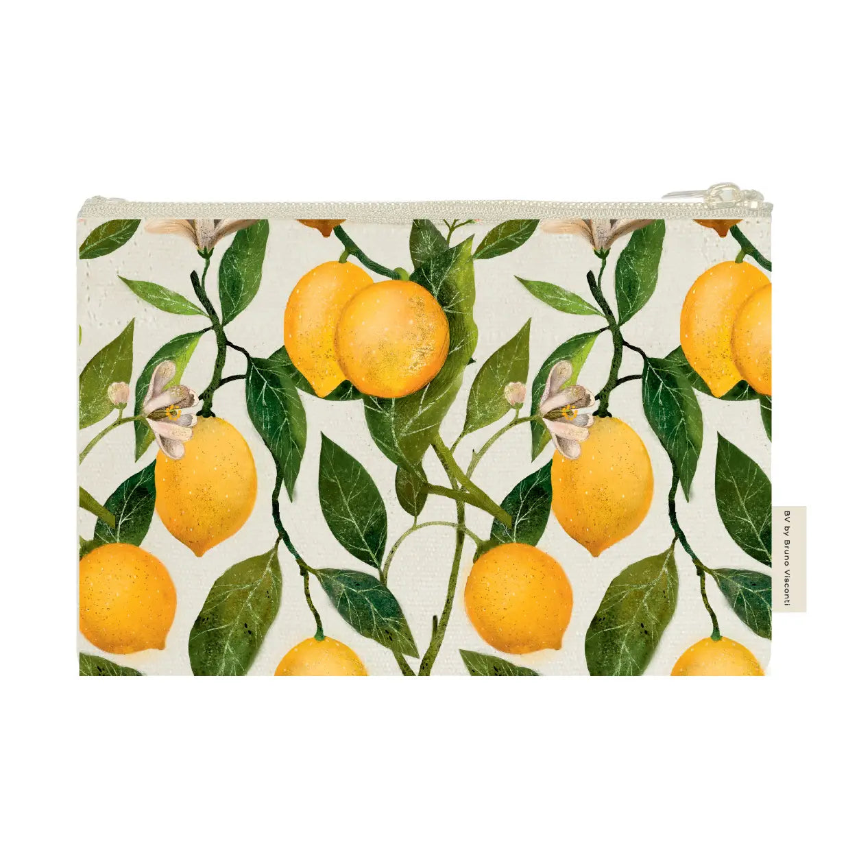 Pouch with lemon design on a white background