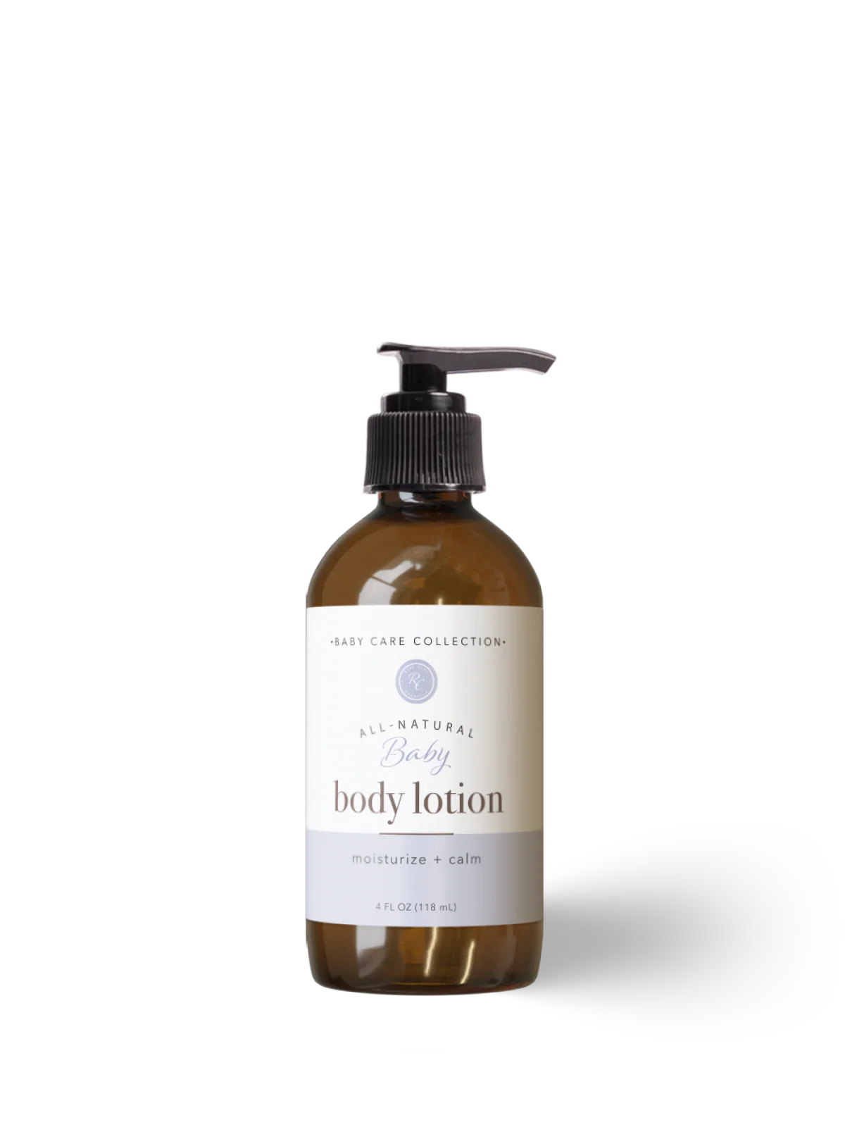 Body lotion bottle with pump on a white background